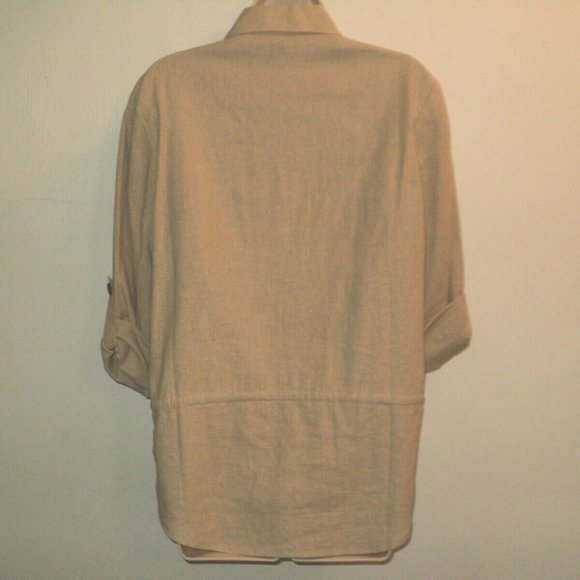 NEW Boston Proper OVERSIZED XS Top Tan Tab Sleeves - Picture 4 of 7